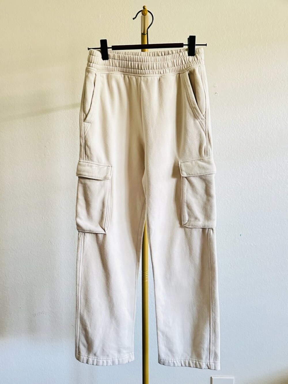 GAP Kids Cream Cargo Sweatpants Fleece Jogger Size XL 14-16